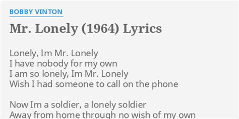 mr lonely lyrics original|lonely i'm mr lonely lyrics.